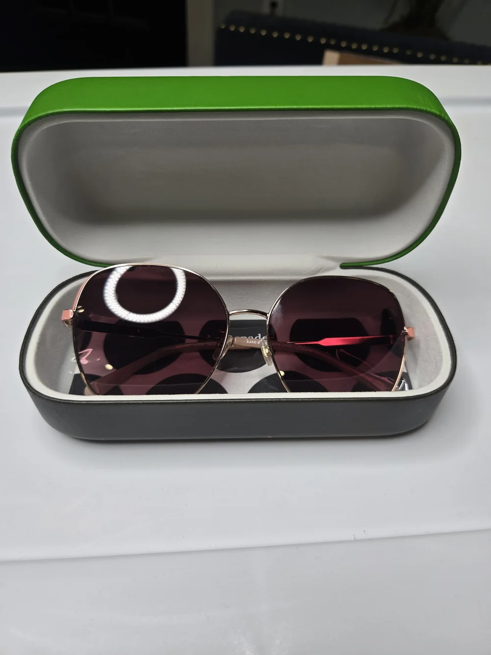 kate spade Rose Gold Frame Sunglasses with Pink Gradient Lenses